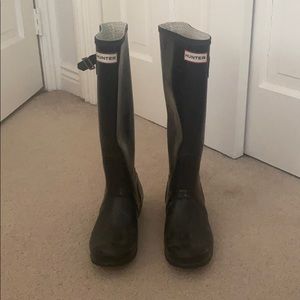 Black/Glossy hunter rain boots
